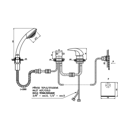 Смеситель на борт ванны Rav Slezak Dunaj D463.5Y