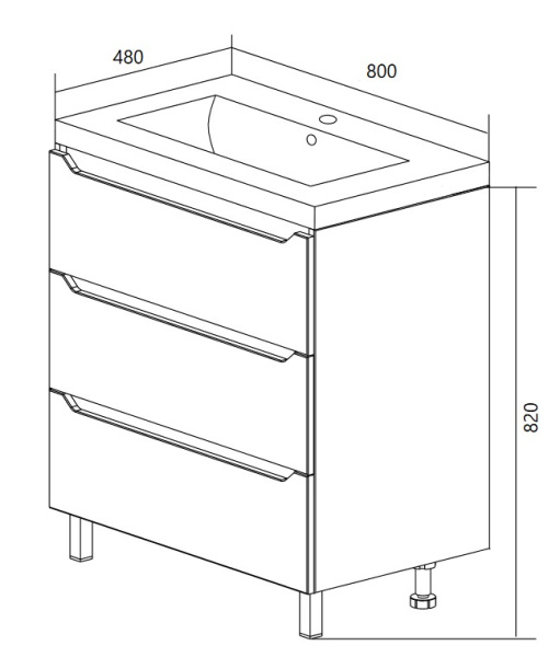 Тумба под раковину 1Marka  Кода 80Н У57593
