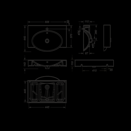 Раковина Sanita Luxe Infinity (65х44) INF65SLWB01KR
