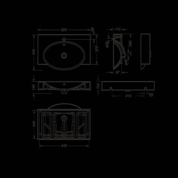 Раковина Sanita Luxe Infinity (65х44) INF65SLWB01KR