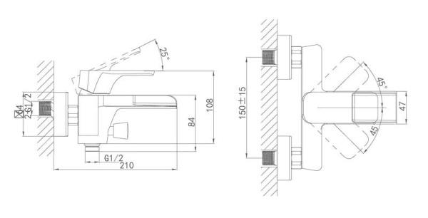 Смеситель для ванны D&K Berlin Technische (DA1433515)