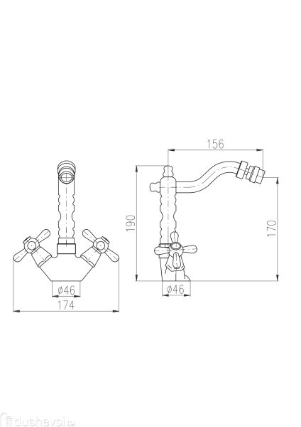 Смеситель для биде Rav Slezak Morava Retro MK521.5/9Z