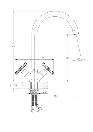 Смеситель для кухонной мойки RUSH Bianki BI7650-24
