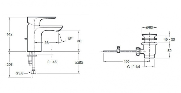 Смеситель для раковины Jacob Delafon ALEO E98332-CP