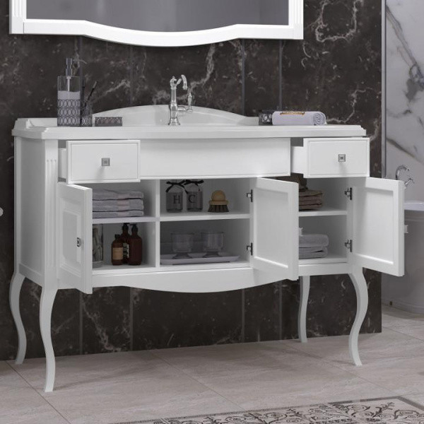 Тумба под раковину Opadiris Лаура 120  Z0000012472 белый без патины (без раковины)