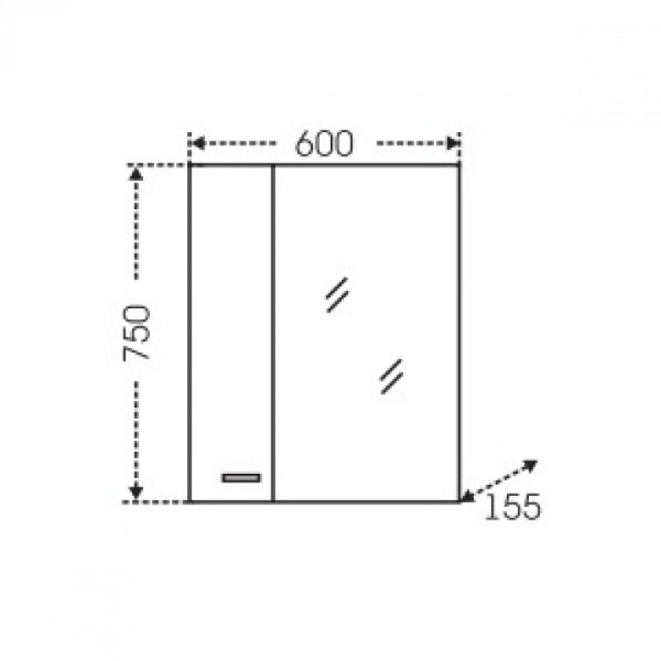 Зеркальный шкаф (60х75)  СаНта Омега 60  107004