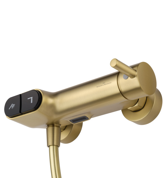 Смеситель для душа с встроенным изливом WONZON & WOGHAND MUSE Corno, брашированное золото WW-A30902-BG