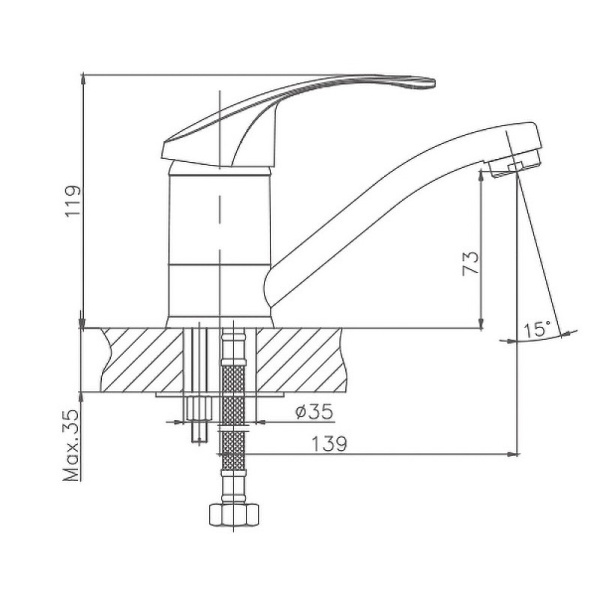 Смеситель для кухни Cron CN4521 Смеситель для кухни Cron CN4521