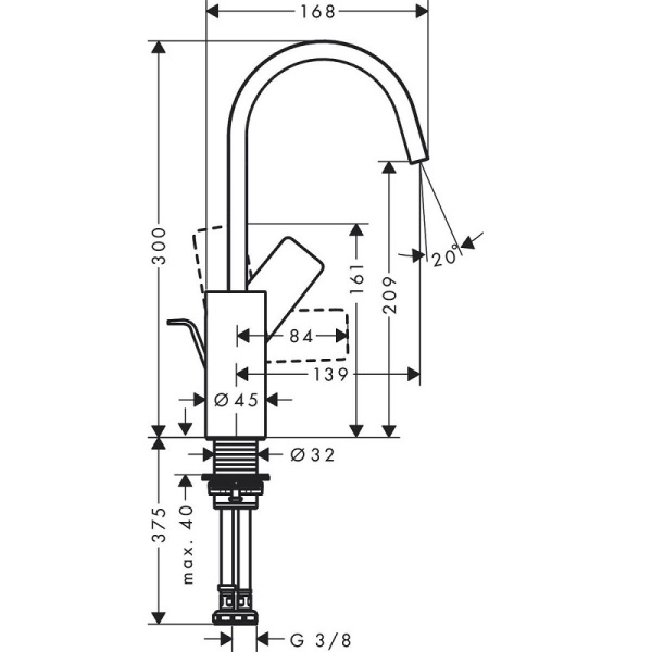 Смеситель для раковины Hansgrohe Vivenis 75030700, белый матовый
