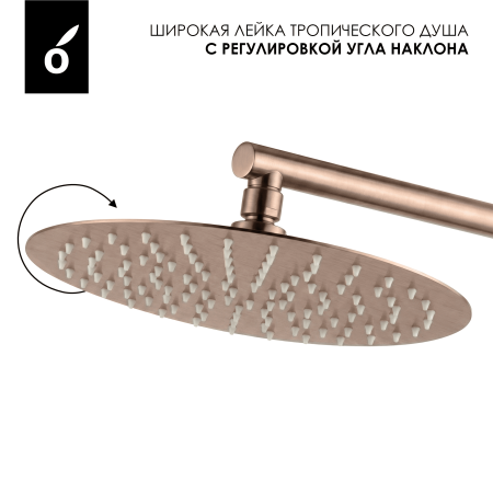 Душевая система с изливом Oliveeka OL-749017-BRG розовое золото