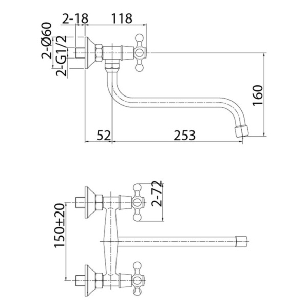 Смеситель для кухни Milardo Duplex (DUPSB00M09)
