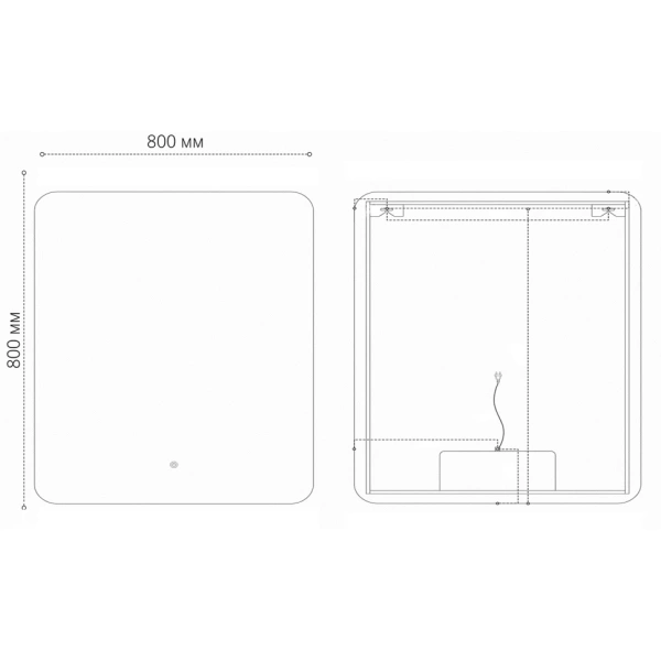 Зеркало (80х80) Grossman ELEGANS-промо 1780801 LED с сенсорным выключателем