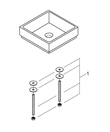 Раковина накладная (41x41) Grohe Cube Ceramic 39482 00H (3948200H)