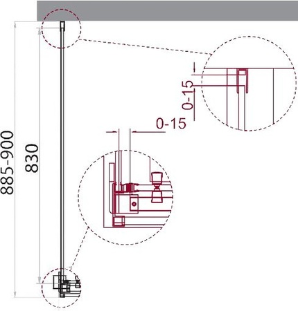Боковая панель (90х195) BelBagno ACQUA-90-FIX-C-Cr