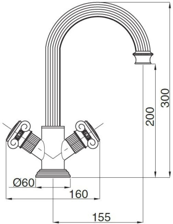 Смеситель для раковины Cezares Aphrodite APHRODITE-LS2-01-Sw