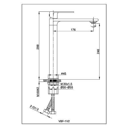 Смеситель для раковины Vincea Vogue VBF-1V2GM
