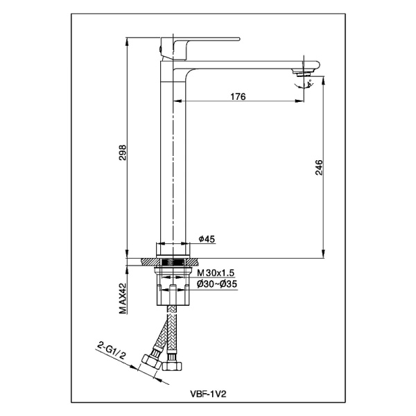 Смеситель для раковины Vincea Vogue VBF-1V2MB Смеситель для раковины Vincea Vogue VBF-1V2MB