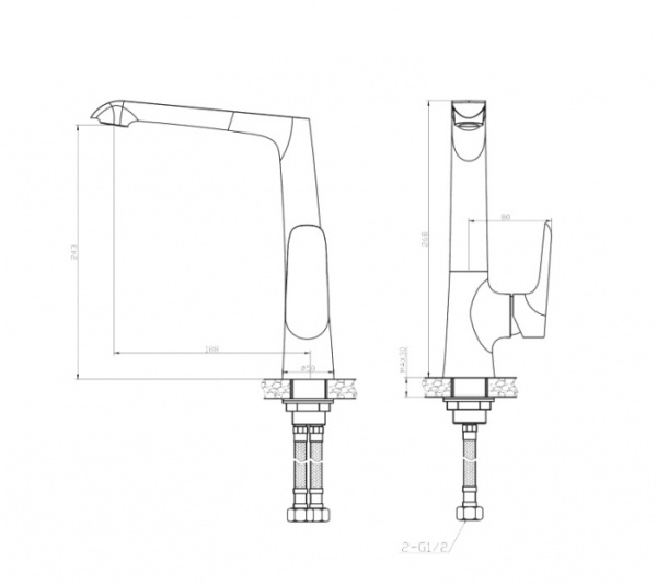 Смеситель для кухни WeltWasser Bonn 306 (10000002006)