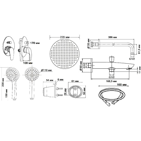 Душевая система скрытого монтажа Esko Set_7in1