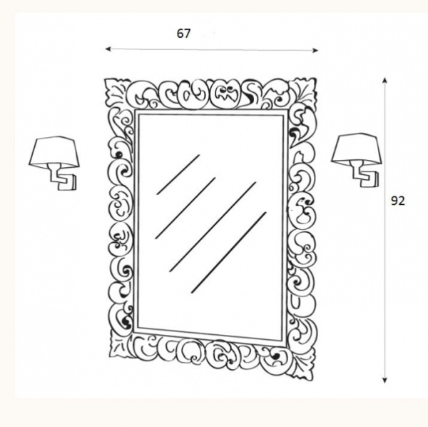 Зеркало Cezares ROSA.O