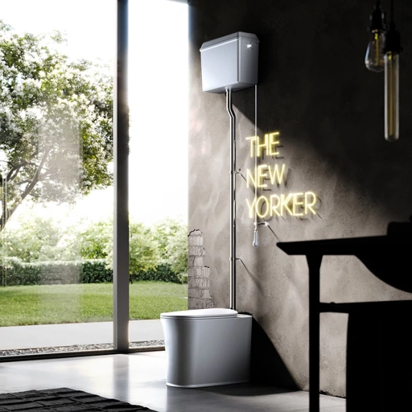 Сливная труба для высокого бачка (труба из 3 частей) Kerasan The New Yorker 7593K1 хром