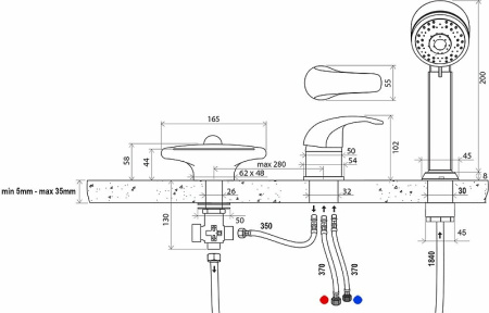 Смеситель на борт ванны Ravak Rosa RS 025.00 X07P003