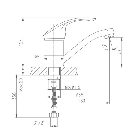 Смеситель для кухни Haiba HB4521-5