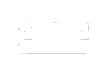 Полотенцедержатель двойной WONZON & WOGHAND GRAFFITY, темный графит WW-9311