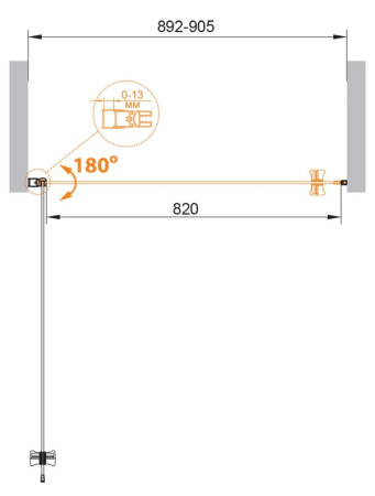 Душевая дверь (90х190) CEZARES ECO ECO-O-B-1-90-C-NERO