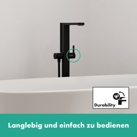 Смеситель для ванны напольный Hansgrohe Tecturis E 73445670 черный матовый