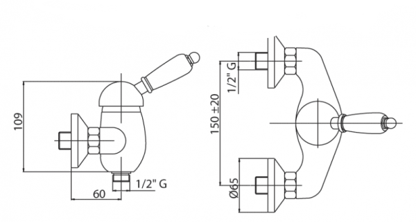 Смеситель для душа Cezares VINTAGE VINTAGE-DM-02-Sw Смеситель для душа Cezares VINTAGE VINTAGE-DM-02-Sw