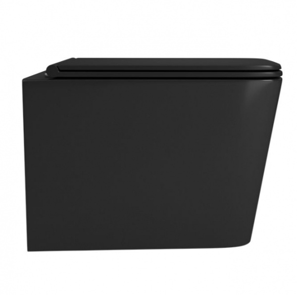 Унитаз подвесной  безободковый OWL Vatter Ruta-H  Matt Black с сиденьем DP микролифт OWLT190404