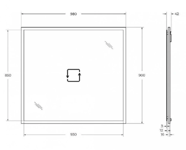 Зеркало (98х90) Cezares Tiffany 45088 Verde opaco