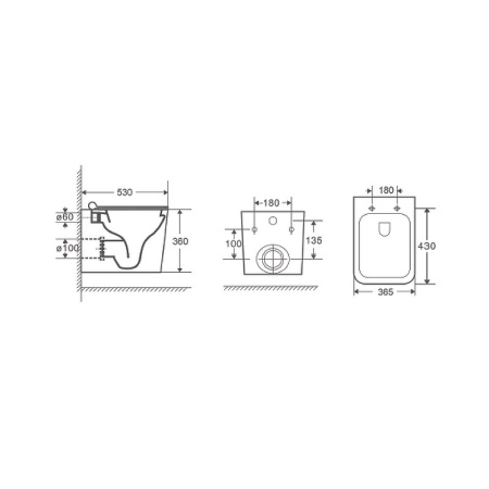 Комплект унитаза и инсталляции D&K Quadro DS1511602