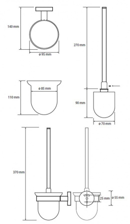 Ёршик, подвесной (стекло), щётка белая Bemeta Omega 104113012