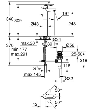Смеситель для раковины Grohe BauEdge 32860 000 (32860000) хром