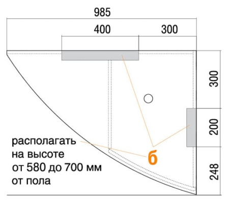 Тумба с раковиной (левая) Акватон Корнер 1A0047K0KR01L