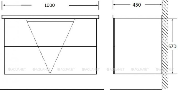 База под раковину BelBagno Vittoria 100 VITTORIA-1000-2C-SO-TB-P Toros Bianco