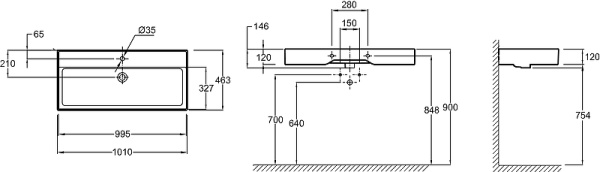Раковина подвесная Jacob Delafon Vivienne 100 EXBJ112-NGM