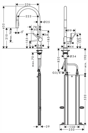 Кухонный смеситель Hansgrohe Talis M54 72801800, под сталь