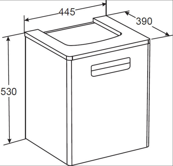 Тумба под раковину Roca The Gap 45 белый глянец ZRU9302880