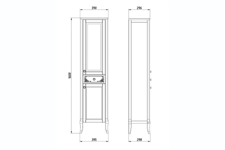 Пенал ASB-Woodline Салерно 40 9700 (коричневый)