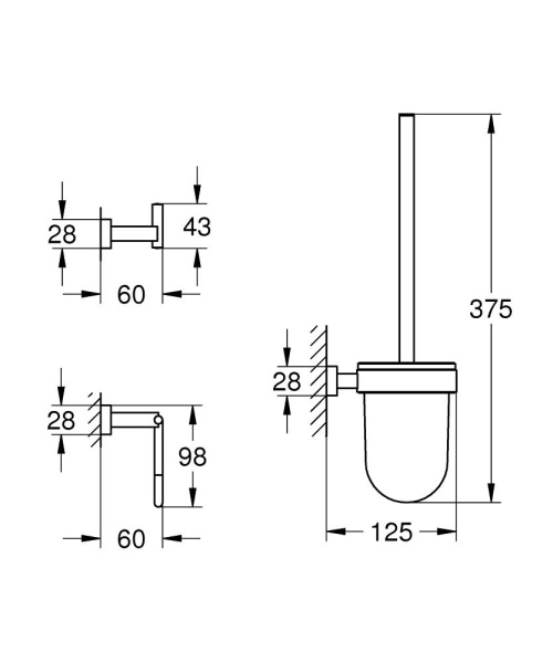 Набор аксессуаров GROHE Essentials Cube (3 предмета) 40757 001 (40757001) хром  Набор аксессуаров GROHE Essentials Cube (3 предмета) 40757 001 (40757001) хром
