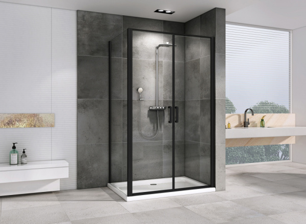 Душевой уголок (100х90) ABBER Sonnenstrand AG04100BC-S90B черный