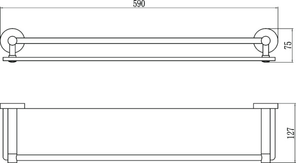 Полка прямая стеклянная 60 см Savol 87 S-608791