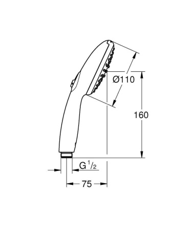 Ручной душ GROHE Tempesta 110 261612433 (черный матовый)