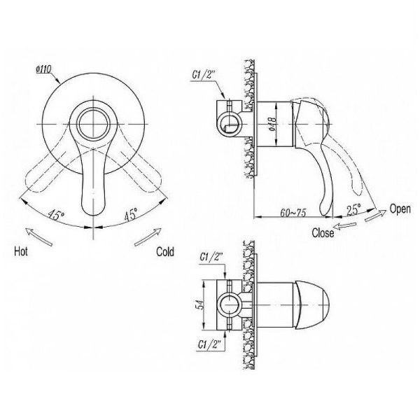 Смеситель для душа Cezares Lira LIRA-C-DIM-01