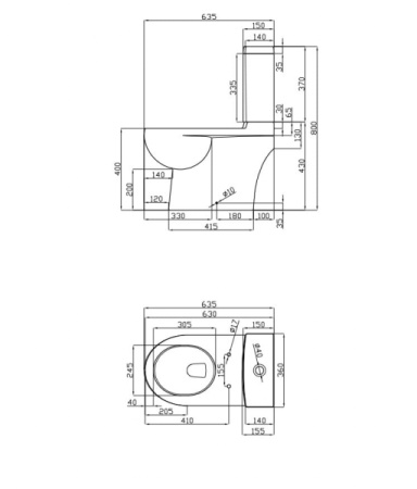 Унитаз-компакт Della Globus Версаче (черный) DE31109001411