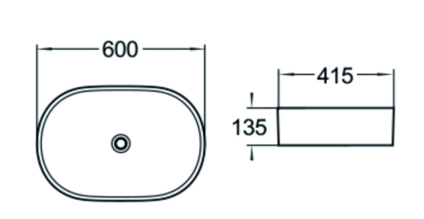 Раковина накладная (60х41,5) SantiLine SL-1028