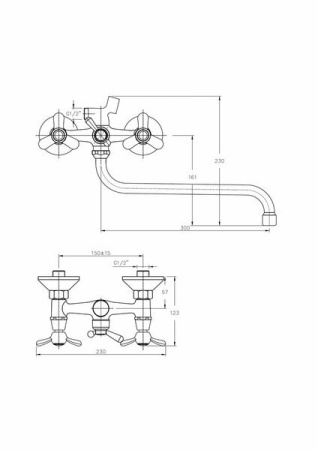 Смеситель для ванны Haiba HB2212